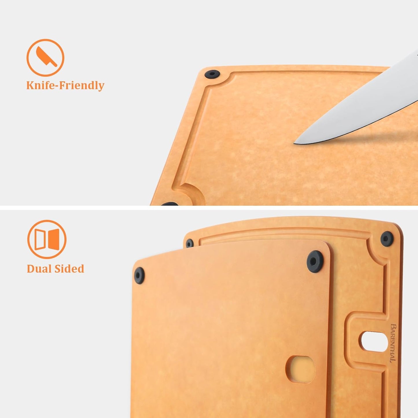 Large cutting boards for kitchen dishwasher - 2PC cutting board set double-sided with Non-Slip Feet and Juice Groove Composite chopping board for kitchen knife Friendly XL(18.8")+L(14.5")