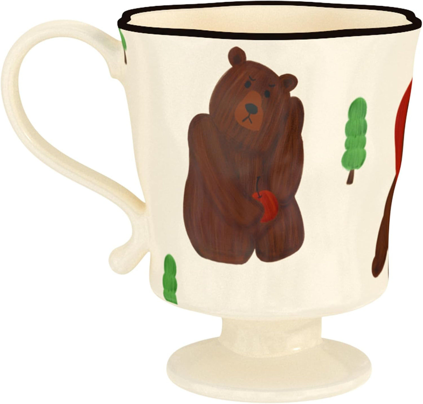 360ml -12.17oz Painted Cute Bear Ceramic Mug - Cute Coffee Cup for Espresso,Cappuccino, Turkish Tea - Gift for Women, Dishwasher Safe