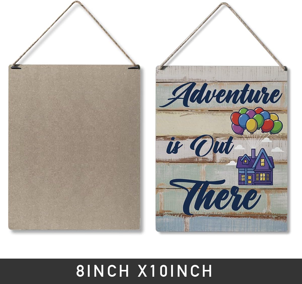 Qious Inspirational Signs Gift Farmhouse Adventure is Out There Wooden Hanging Sign Rustic Art Wall Home Living Room Bedroom Kitchen Decoration 10 x 8 Inches