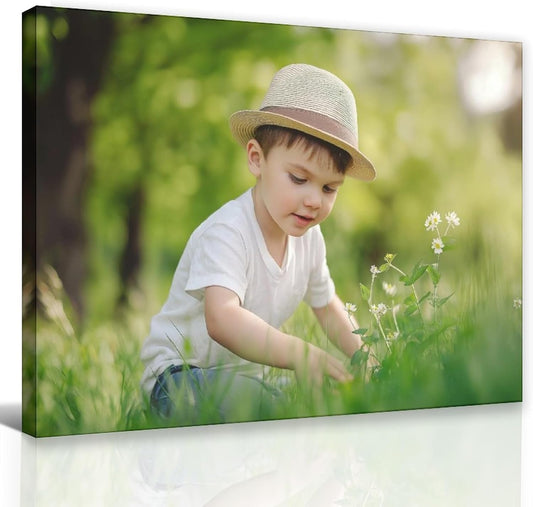Personalized Canvas Print with Your Photos Custom Portrait Canvas Wall Pictures for Living Room Large Wall Art Canvas Prints Custom Gift for Dad Wedding Couple 12x8in