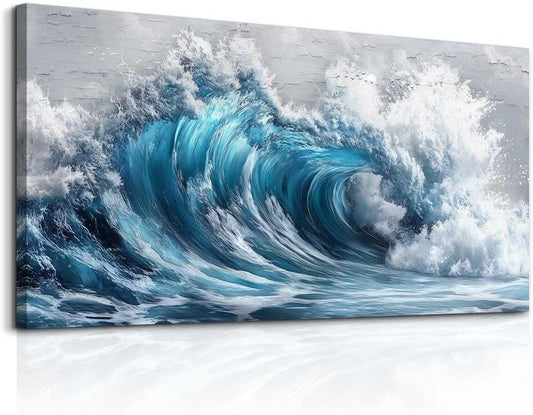 ZUITINGHUA Canvas Wall Art For Living Room Wall Decor For Bedroom Office Wall Decoration Ocean Waves Landscape Painting Black And White Pictures Artwork Room Aesthetic Home Decor 20x40 In