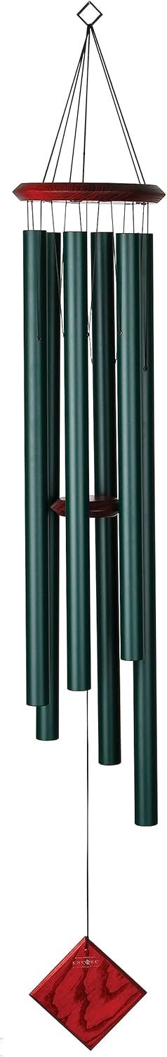 Woodstock Chimes Neptune Wind Chime for Outside 54" Large Evergreen, Deep Tone Sound for Outdoor Garden, Patio, Porch Decor, Encore Collection DCE54