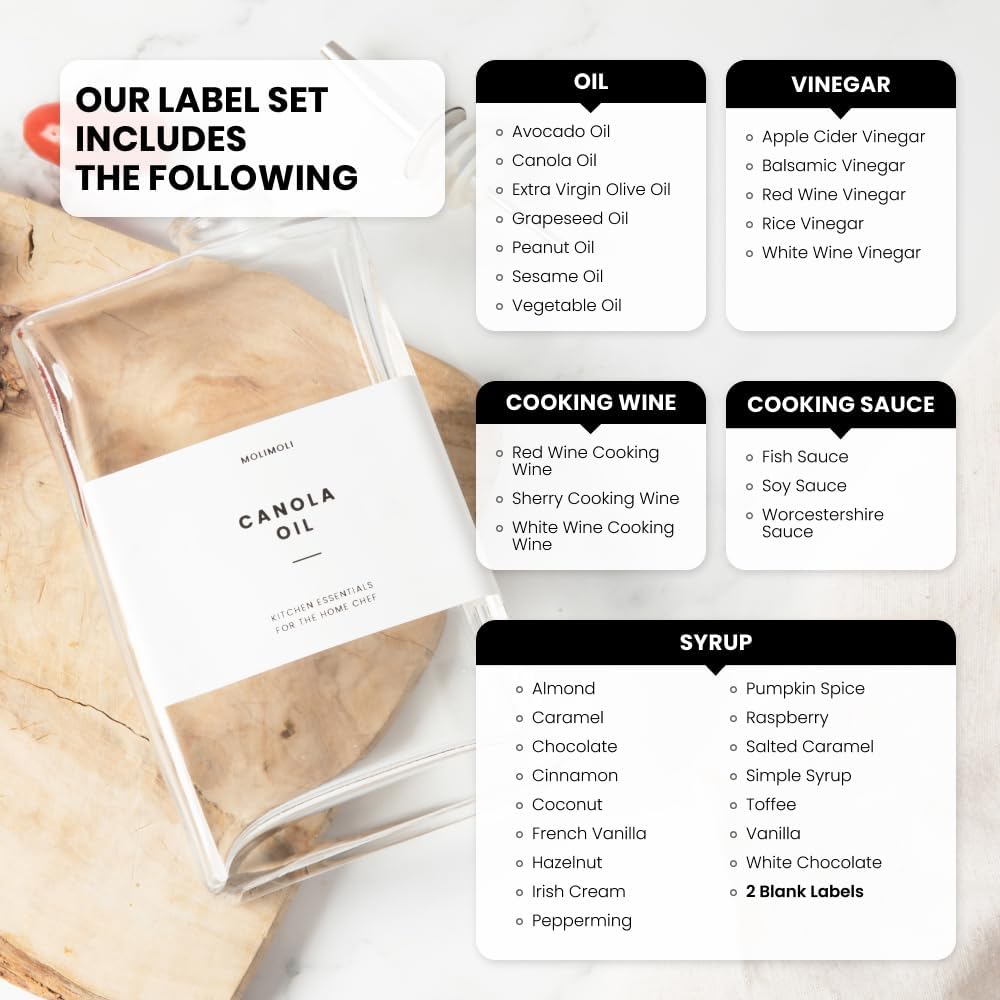 Molimoli Olive Oil Dispenser Bottle for Kitchen, Automatic Pourer, Glass Dispenser for Kitchen, Olive Oil Cruet, | Set of 4 - Silver