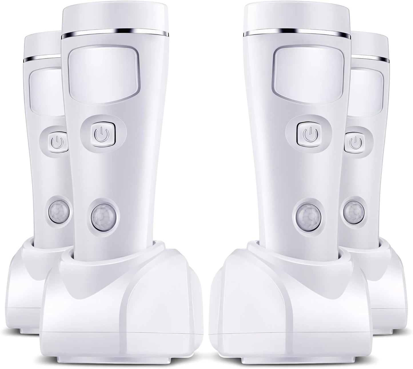 Enhon 4 in 1 LED Emergency Lights for Home Power Failure, 4 Pack Rechargeable Plug in Flashlight Motion Sensor Night Light, Automatic Turn On Power Outage Light for Home Hurricane Supplies(White)