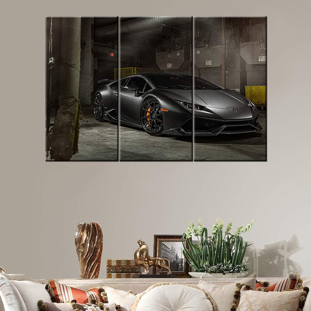 TUMOVO 3 Panel Modern Framed Landscape Artwork Giclee Canvas Prints Pictures Paintings on Canvas Wall Art for Living Room Bedroom Home Office Decorations,Sports car Poster - 12 x 24 inch x 3 Pieces