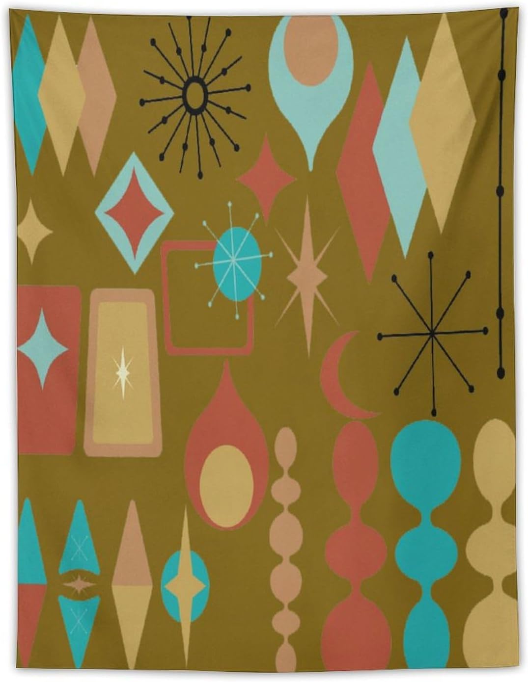 ICMOLYYENLO Boho Medieval Cat Tapestry, Abstract Atomic Starburst Geometric Aesthetic Art Wall Hanging For Bedroom Living Room Dormitory 60x80 Inches