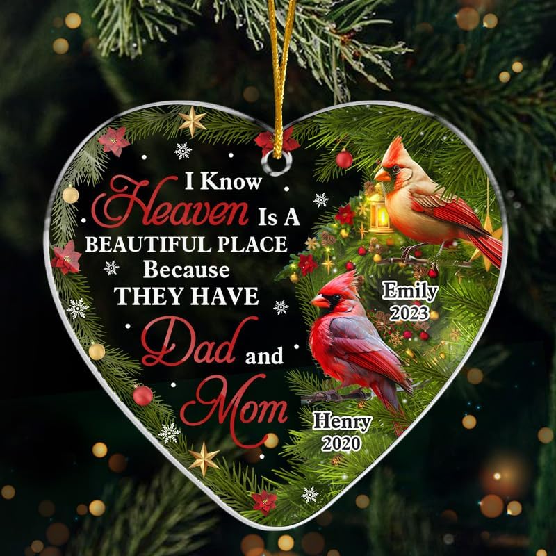 Pawfect House Heaven is A Beautiful Place, Memorial Christmas Ornaments for Loss of Loved One, Sympathy Gifts for Loss of Mom, Dad, Memorial Gifts for Loss of Mother, Father, Bereavement Gift