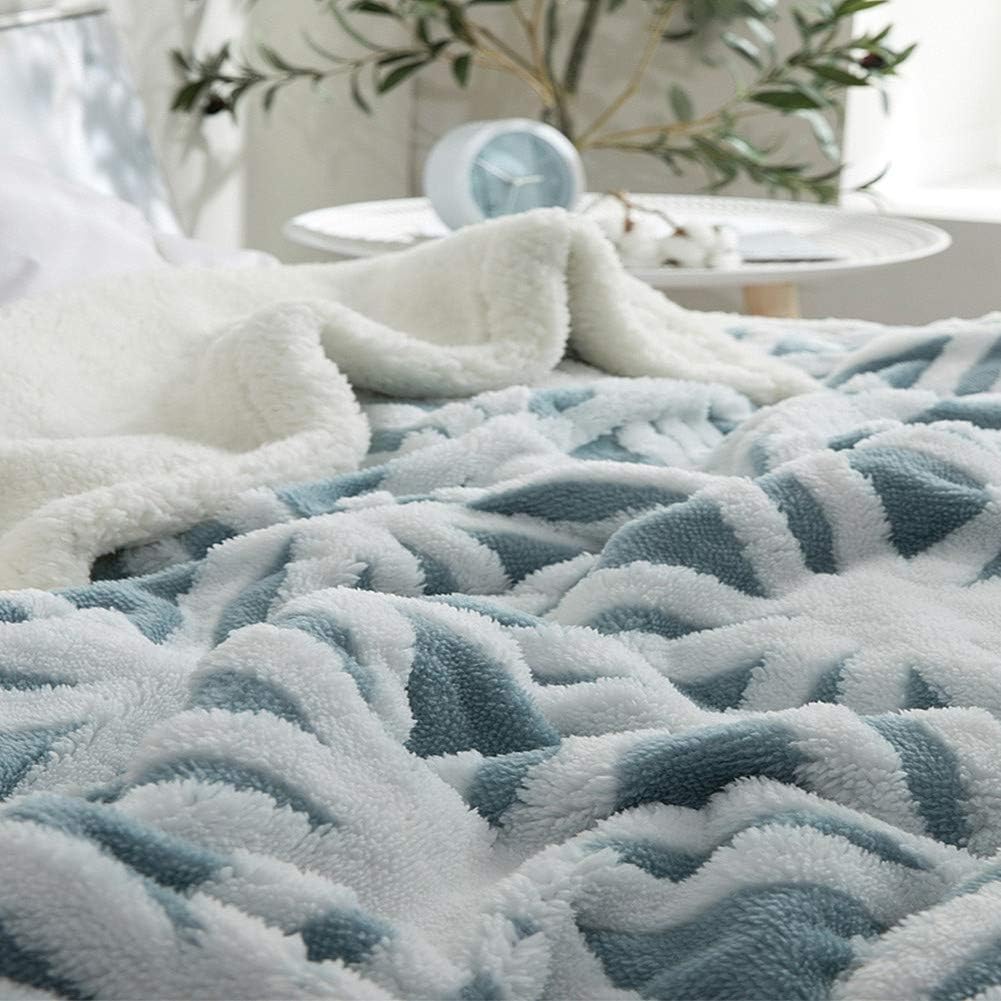 UKELER Ultra Plush Super Soft Lightweight Sherpa Throw Blanket 60''x50'' Cozy Luxury Light Blue Blanket for Bed Couch Warm Fuzzy Blanket