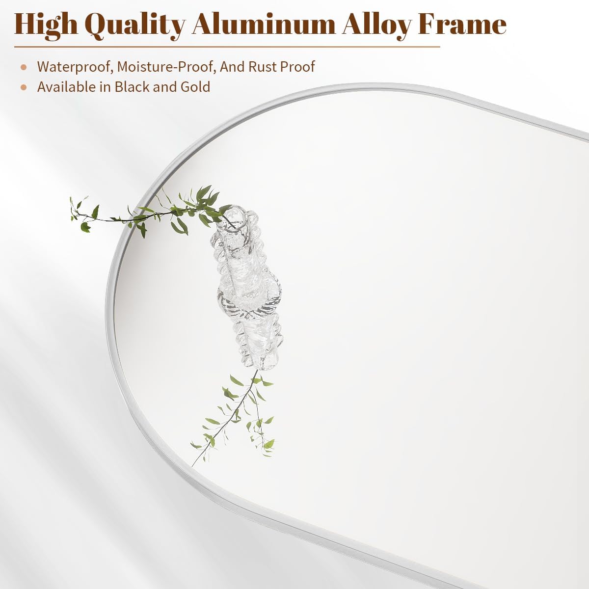 BEAUTYPEAK 32"x34" Arch Bathroom Mirror, Wall Mounted Vanity Metal Frame Mirror for Bedroom, Entryway, Living Room, Silver