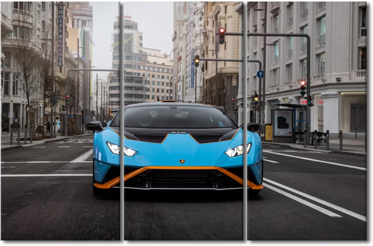 TUMOVO Canvas Wall Art for Living Room Cool Sports Car Large Wall Art Hypercar Modern Artwork Contemporary Home Decor Super Car Print On Canvas Ready to Hang for Teen Boys Bedroom Office 60" Wx40 H