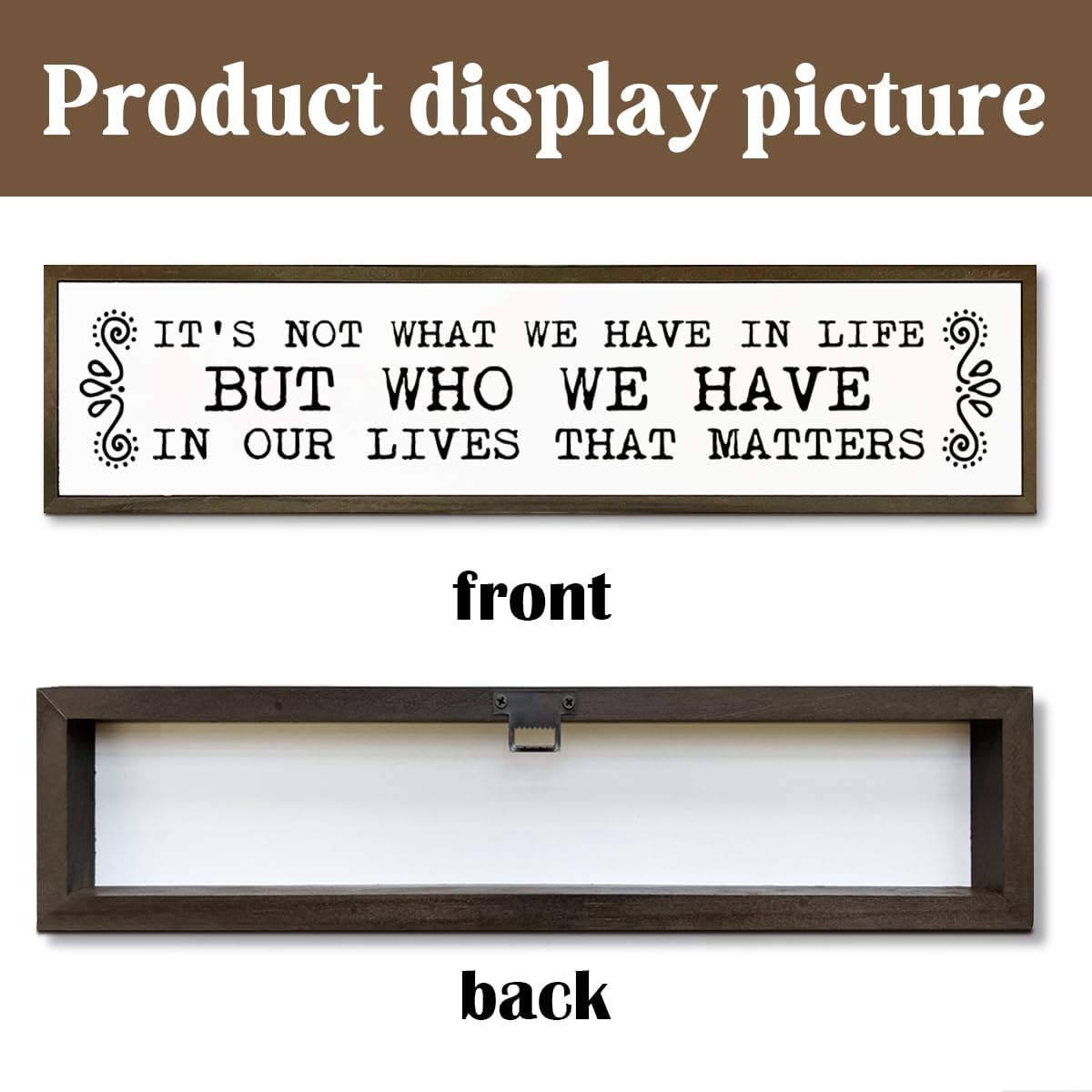 Inspirational Signs, Family Decor, Warm Home Decor, Wall Decoration for Bedroom, Housewarming Decoration, It's Not What We Have In Life But Who We Have In Our Lives That Matters Sign 17.8x4x1.2 inches