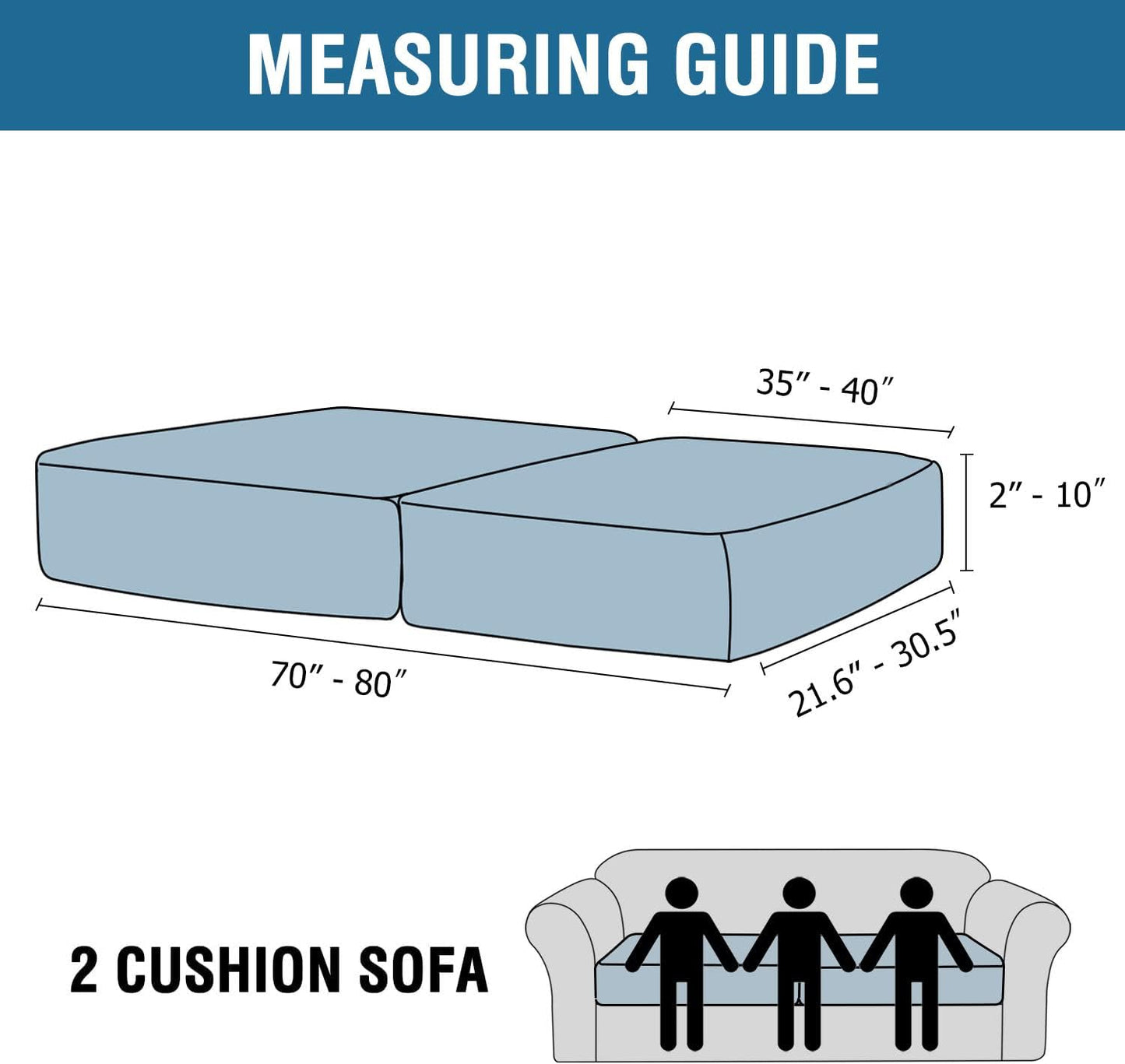 H.VERSAILTEX Velvet Stretch Couch Cushion Cover Plush Cushion Slipcover for Chair Loveseat Sofa Cushion Furniture Protector Seat Cushion Sofa Cover (2 Piece Large Sofa Cushion Covers, Deep Teal)