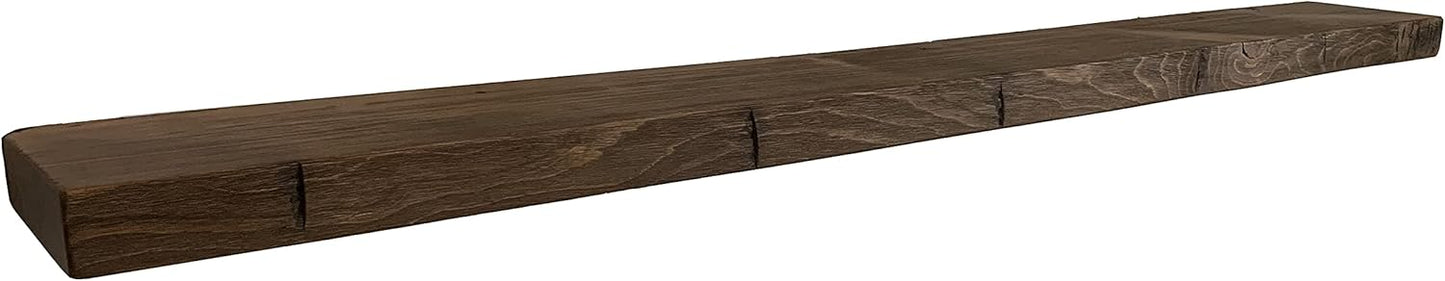 joelsantiques Floating Shelf, Wood Wall Shelf, Natural Wooden Home Decor for Bathroom Kitchen Bedroom, Hanging Mounted Invisible Bracket (Medium Brown, 7" Deep x 60" Wide)