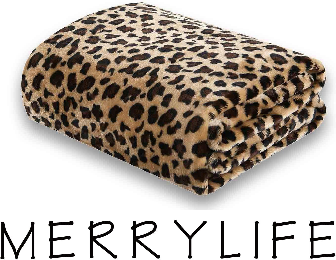 MERRYLIFE Leopard Throw Blanket Decorative Fleece Throw | Ultra-Plush Colorful Oversized | Couch Blanket Travel Lap | King Size(90" 102", Cheetah)