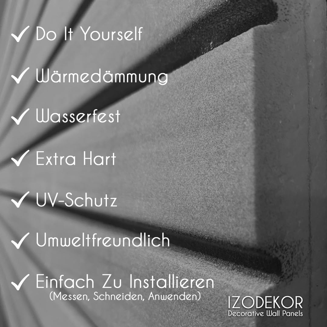 IZODEKOR 3D Stone Effect Wall Panels - Faux Stone Paneling for Living Room, Kitchen, Bathroom and More | Snow White - Pack of 10 Covers 53 sq ft