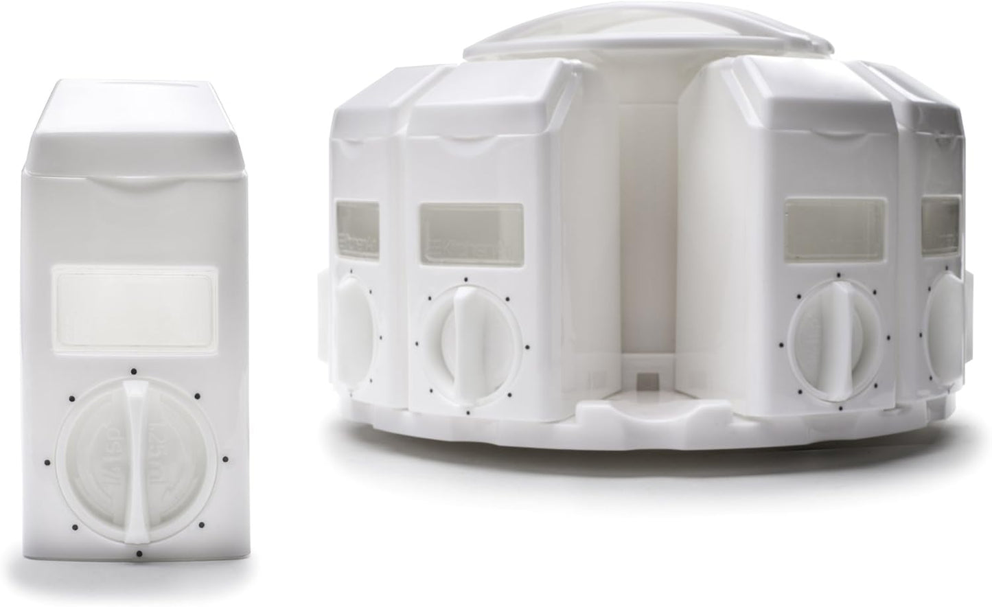 KitchenArt Spice Rack, Select-A-Spice Auto-Measure Rotating Spice Rack, White, 12 Compartments