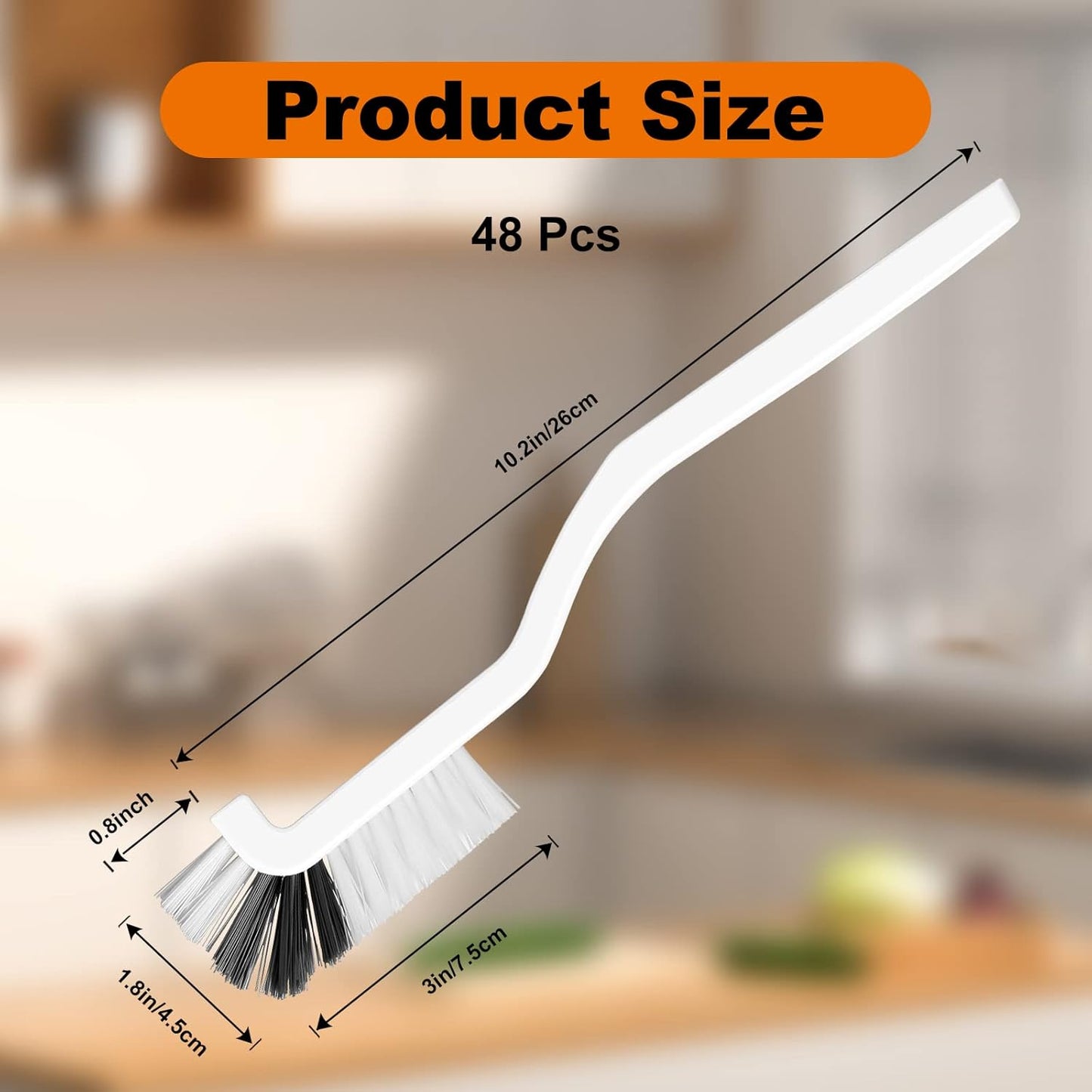 Rtteri 48 Pcs Kitchen Scrub Brush Bulk Plastic Sink Bathroom Cleaning Edge Corner Brush for Household Bottle Dish Tile Lines Window Track Crevice with Stiff Bristle