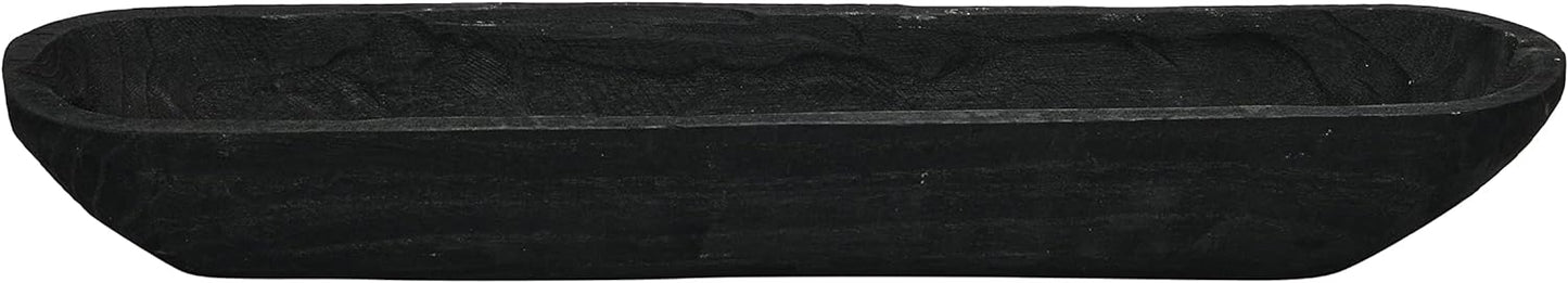 Creative Co-Op Decorative Paulownia Wood Bowl, Black