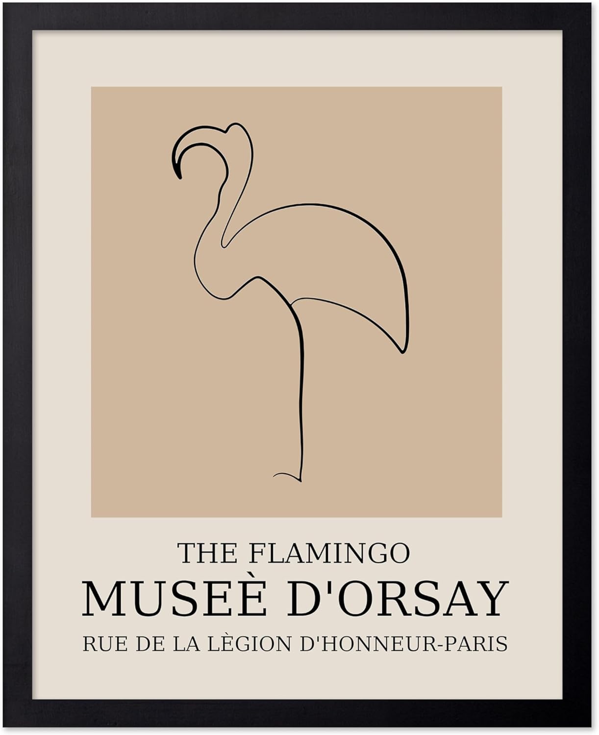 Poster Master Vintage Poster - Retro Minimalist Print - Gift for Artist, Housewarming - Flamingo, Line Drawing, Sketch, Abstract - Wall Decor for Living Room, Bedroom, 24x32 Unframed Wall Art