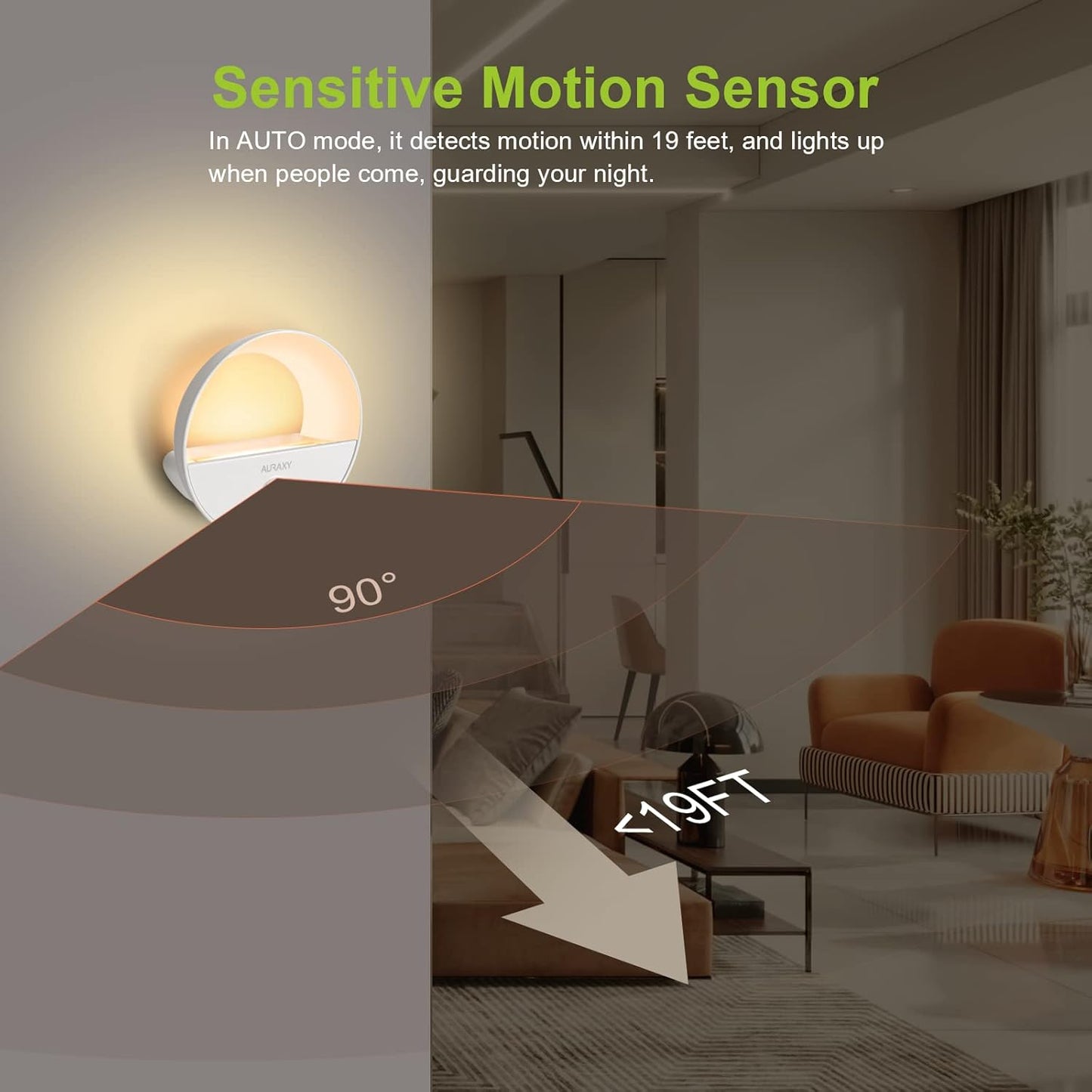 Rechargeable Battery Night Light, Motion Sensor Night Light, LED Warm White Magnetic Stick-on Motion Sensored Hallway Light, with Dusk to Dawn Sensor for Stairs, Wall, Closet, Cabinet (6 Pack)