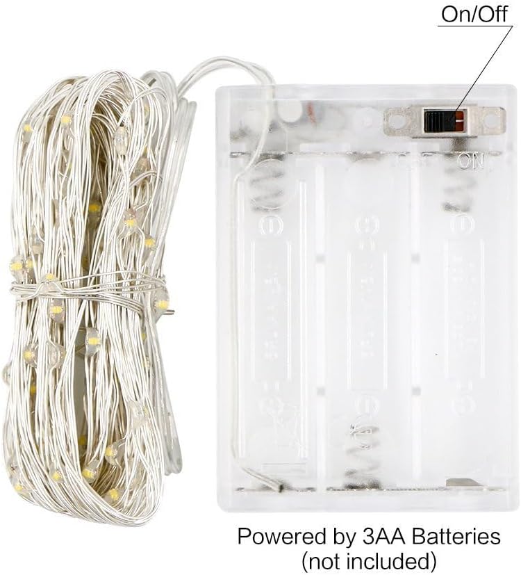 ANJAYLIA Fairy Lights, 10ft 30 LED Mini String Lights Firefly Starry Lights for Wedding, Bedroom, Party, Christmas, White 2 Pack
