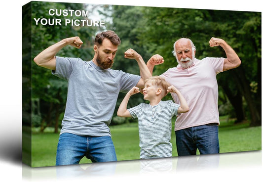 Wewejia Personalized Photo to Canvas Print - 16x12inch Canvas Prints With Your Photos on Custom Wall Art for Bedroom, Living Room, Wedding Baby Pet Family Picture Wall Art