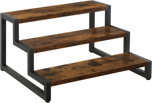 YINMIT Tiered Display Stand Riser Shelf, Wooden Spice Rack Organizer for Countertop, 3 Tier Kitchen Counter Shelf