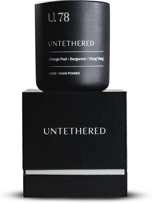 U.78 Luxury Scented Candle – Orange Peel, Bergamot & Sandalwood | Hand-Poured in USA w/ 100% Natural Coconut & Apricot Wax | Double Wick, Long-Lasting Aromatherapy Candle for Home & Gifts (12.5 oz)