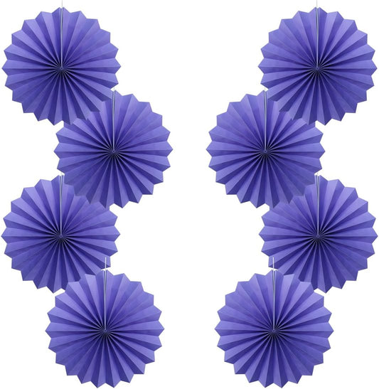 Purple Party Decorations,Purple Bridal Shower Decorations,Halloween Decor Events Accessories,Retirement Decorations Paper Fans Bulk 12in,Anniversary Decorations for Party 30 Color DIY Set(Purple)