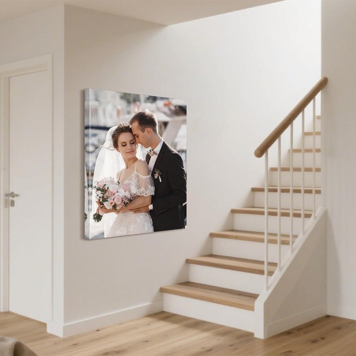 Personalized Custom Canvas Prints with Your Photos & Text, Customized Picture Print, Transform Own Images Into Framed Wall Art Digitally Printed Photo to Canvas, Keepsakes Gifts for Family 18x24’’