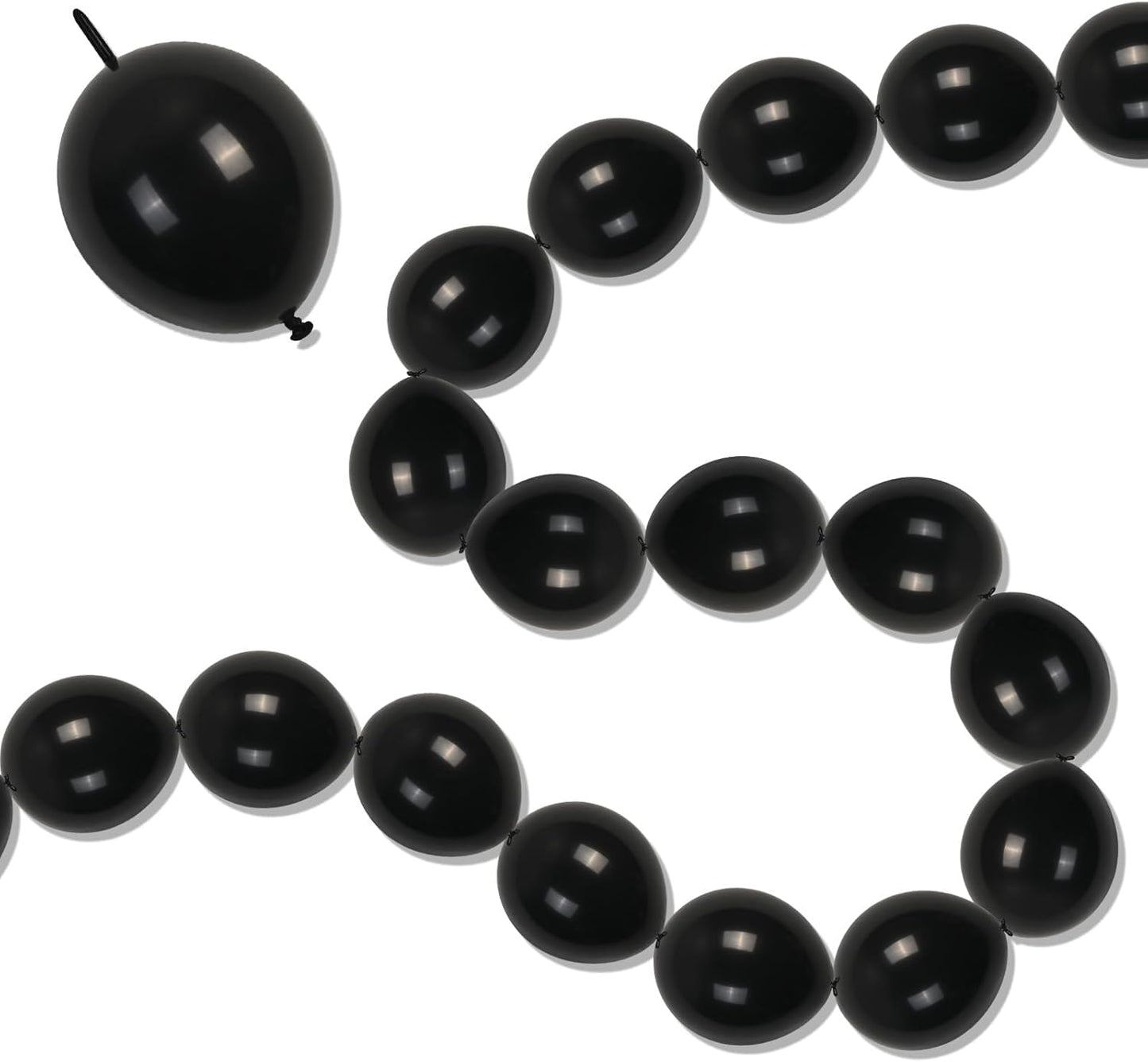 Black Quick Link Balloons, 100PCS Linking Balloons for Make Balloon Wall Balloon Arch Balloon Chains, Linkable Balloons for Wedding Birthday Baby Shower Engagement Graduation Party Decorations (6inch)