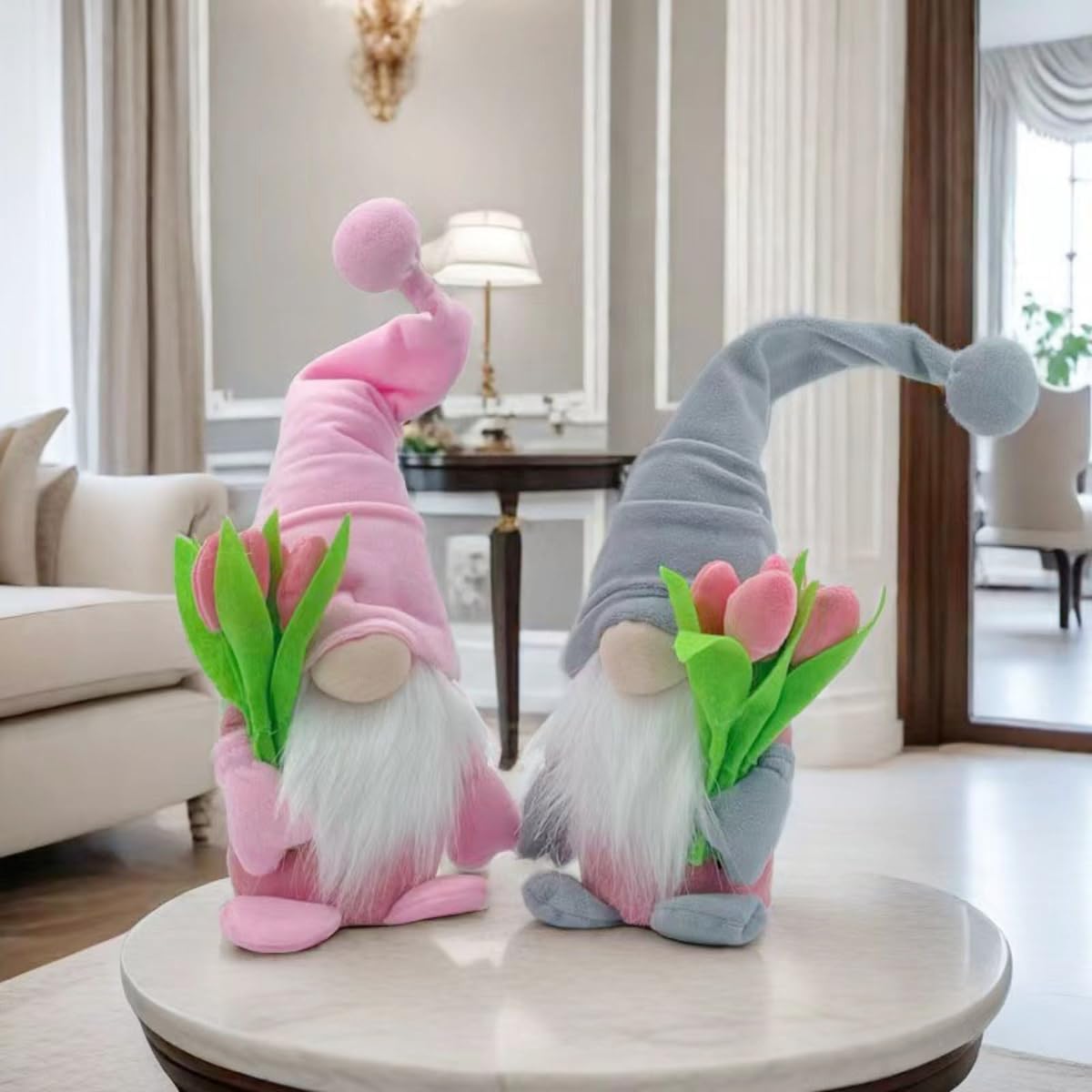 Fall Decoration for Home,15 inch Fall Gnomes Plush Decor for Tiered Tray, Thanksgiving Gnome Plush Doll Swedish Gnomes Gifts Autumn Table Decoration Home Tabletop Elf Doll,Grey