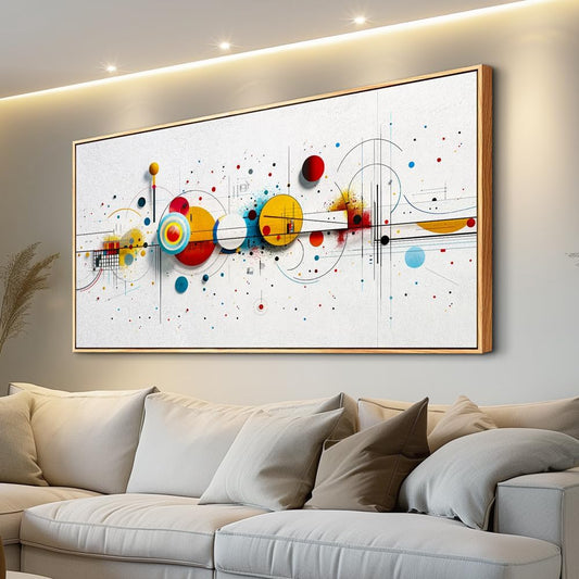 KELIYUAN Large Canvas Wall Art For Living Room Wall Decor For Bedroom Office Murals Decorations Abstract Geometric Drawing Artwork Pictures For Modern Home Decoration Aesthetics Wood Framed 30"X60"
