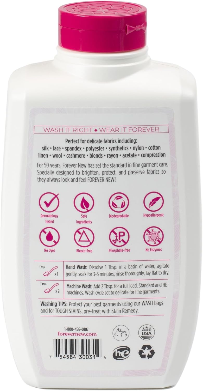 Forever New 32oz Liquid Unscented Fabric Care Wash 2 Pack (64oz Total) Natural Laundry Detergent
