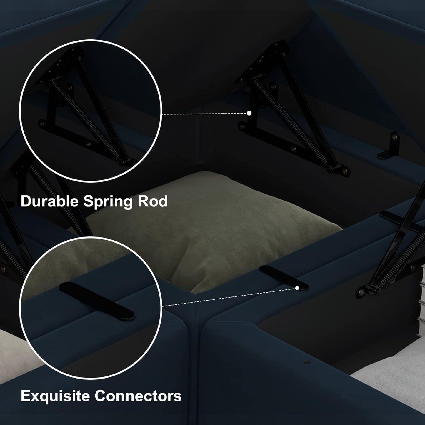 Belffin Modular Sectional Sofa Couch with Reversible Chaise Velvet L Shaped Storage 4-seat Convertible Blue…