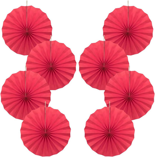 Red Birthday Decorations,DIY Red Paper Fans Hanging Decoration ,Party Supplies Party Fans 12in, Wedding Graduation Events Accessories 30 Color DIY Set （Red）