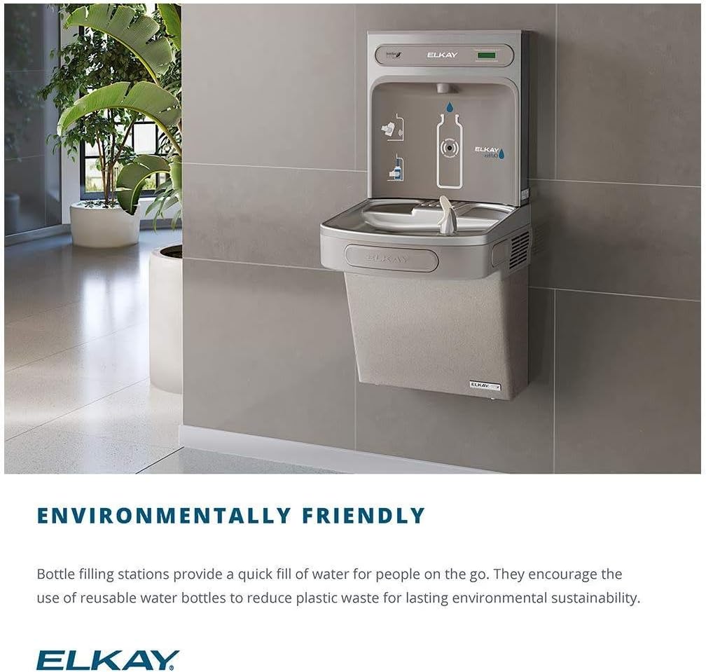Elkay EZS8WSLK ezH2O Bottle Filling Station with Single ADA Cooler Non-Filtered Refrigerated Light Gray