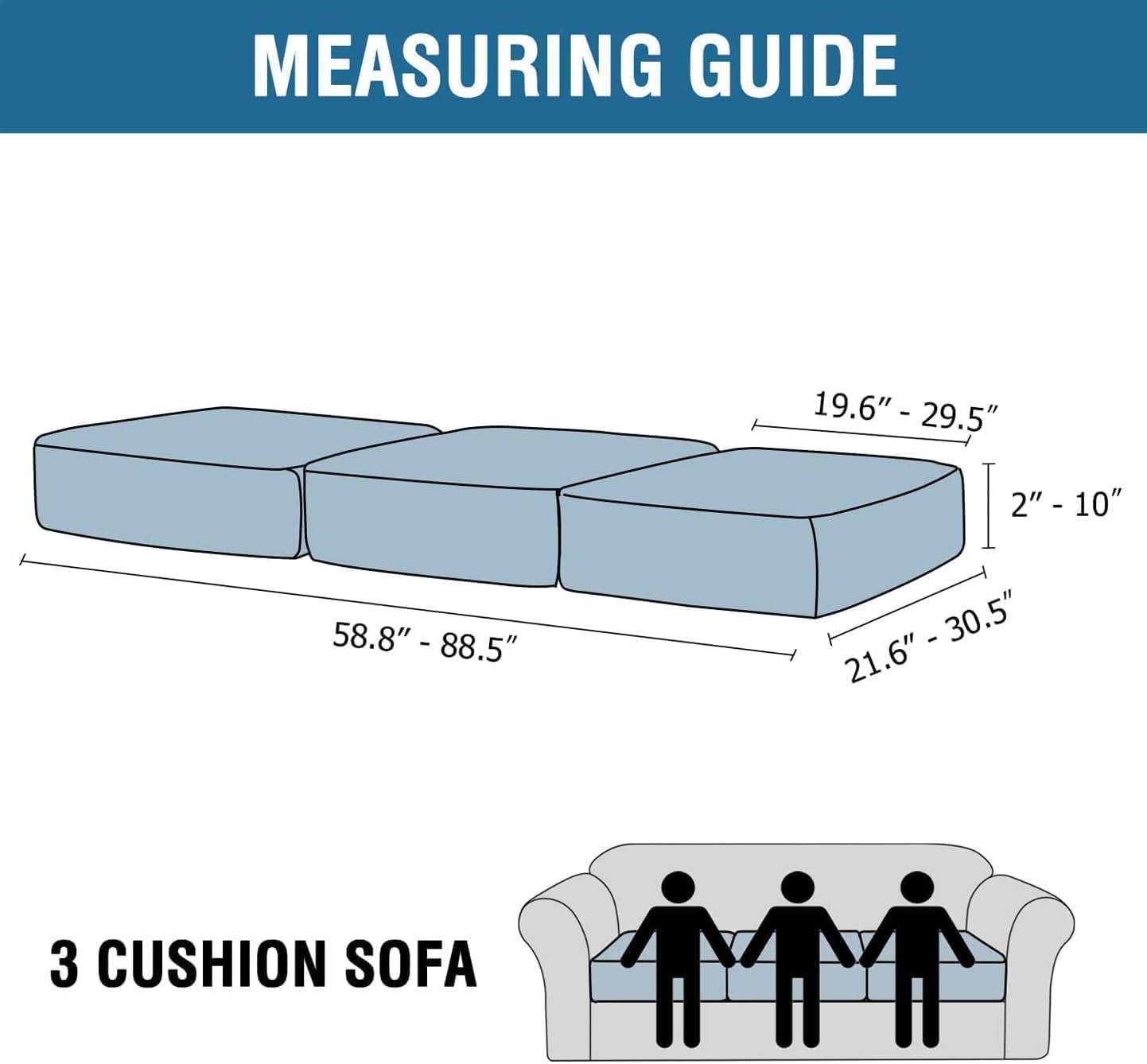 H.VERSAILTEX Velvet Stretch Couch Cushion Cover Plush Cushion Slipcover for Chair Loveseat Sofa Cushion Furniture Protector Seat Cushion Sofa Cover (3 Piece Sofa Cushion Covers, Rust)