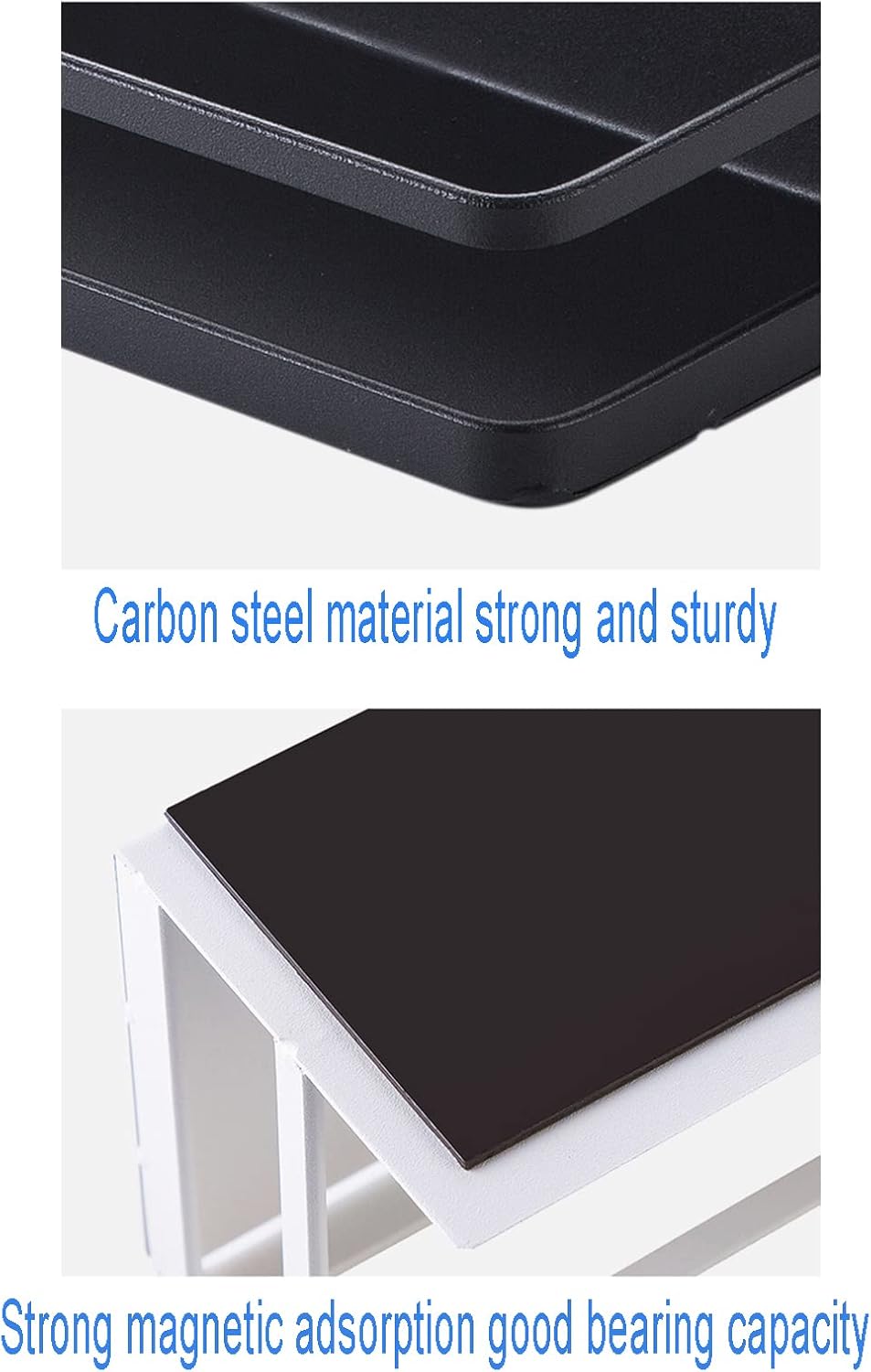 Magnetic Spice Rack Refrigerator Side Magnetic Spice Rack Kitchen Magnetic Shelf Magnetic Fridge Shelf Perfect Space Saver for Kitchen/Apartment 2 Pack (Black)