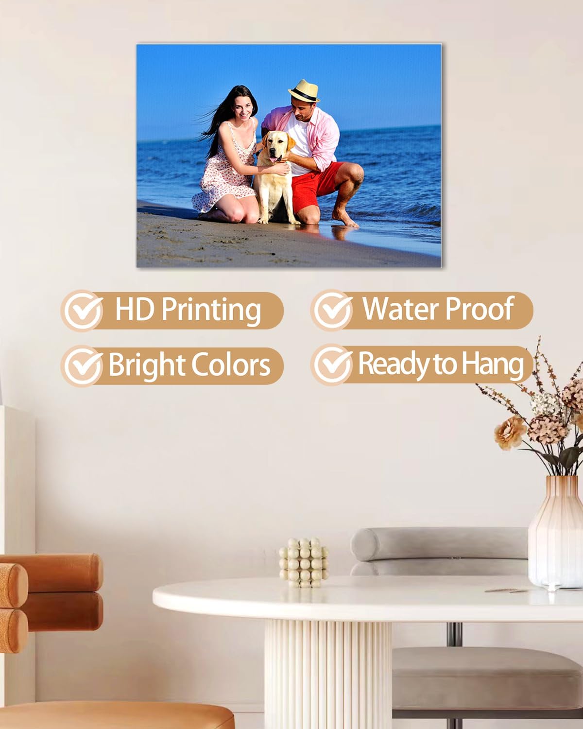 AbcCustomize Canvas Prints with Your Photos, Custom Canvas for Living Room and Bedroom Decor, Personalized gifts for Friends Lover and Family, Canvas Wall Art for Gifts & Keepsakes, Ready to Hang