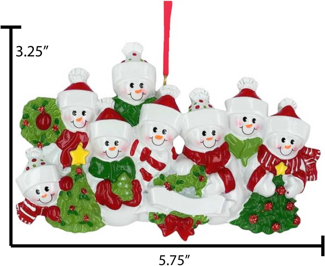 3D Snowman Family of 8 Ornament 2025 Personalized Family Christmas Ornaments 2025 | Snow People Personalized Tree Ornaments for Grandchildren, Siblings & Grandkids of Eight Ornament Snowmen Small Tree