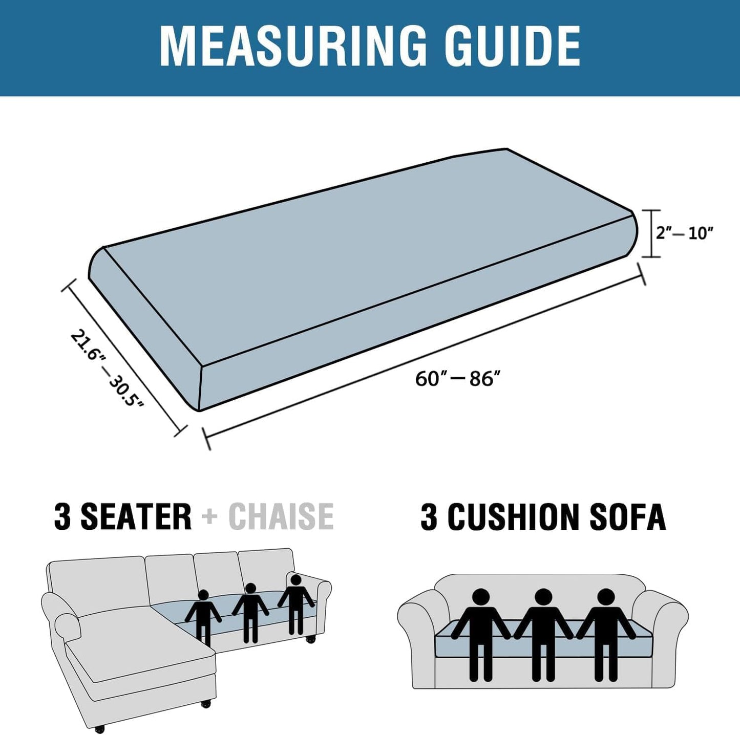 H.VERSAILTEX Super Stretch Individual Seat Cushion Covers Sofa Covers Couch Cushion Covers Slipcover Sets Thick Jacquard Textured Twill Fabric (1 Piece Sofa Cushion Cover, Olive)