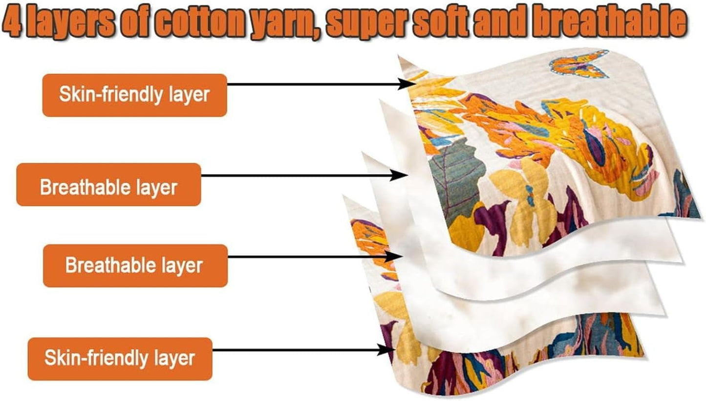 MSGKV Boho Throw Blanket King Size Warm Blanket for Couch and Sofa Blankets Cover for Living Room Blanket Throw Blanket Summer Cozy Bed Quilt(D-Flower and Butterfly, 108" x 90"(King))