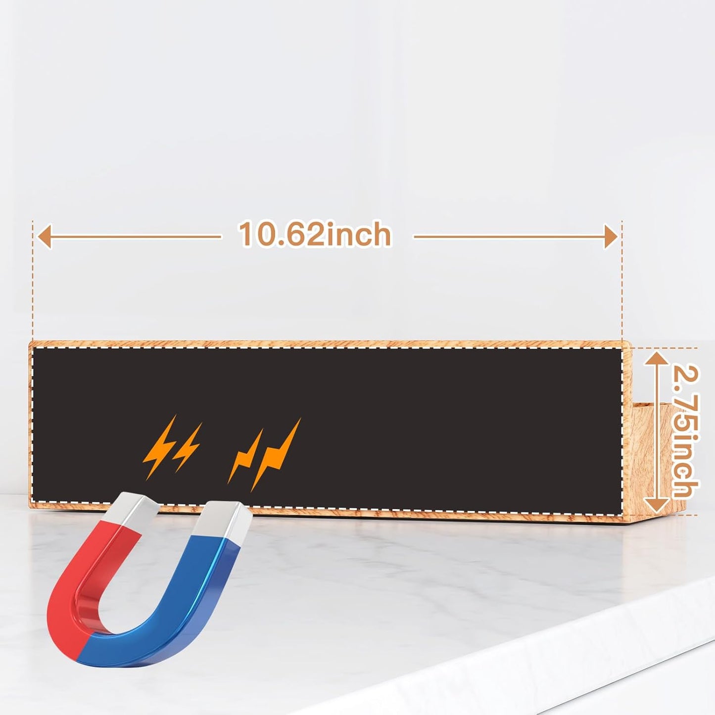 Magnetic Spice Rack for Refrigerator, Kitchen Organizer and Storage Shelf, Woodgrain (4 Pack)…