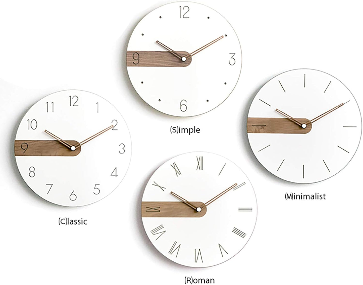 Stephanie Imports Modern Minimalist Exposed Wood Silent Wall Clock (Numberless)