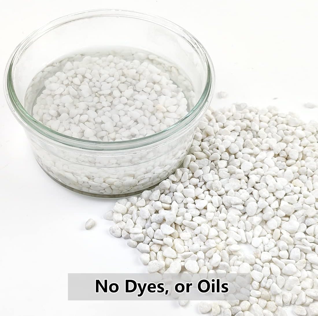 2LB Succulent and Cactus Gravel Pebbles, 1/5 Inch White Natural Decorative Polished Stones, River Rocks for Plants, Vases, Aquariums, Terrarium and Outdoor Gardening,White