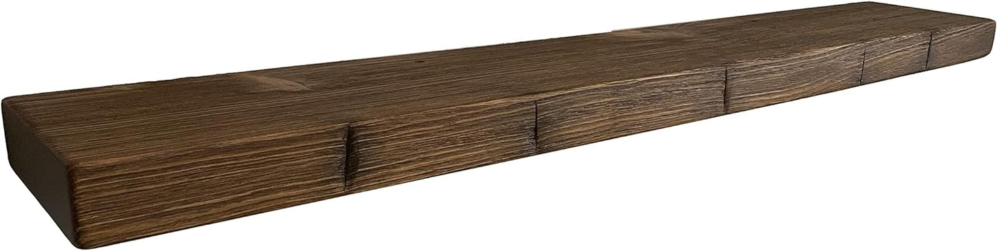 joelsantiques Floating Shelf, Wood Wall Shelf, Natural Wooden Home Decor for Bathroom Kitchen Bedroom, Hanging Mounted Invisible Bracket (Medium Brown, 7" Deep x 48" Wide)