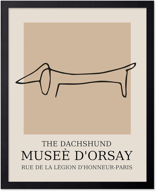 Poster Master Vintage Poster - Retro Minimalist Print - Gift for Artist, Housewarming - Dachshund Dog, Line Drawing, Abstract - Wall Decor for Living Room, Bedroom, 18x24 Unframed Wall Art