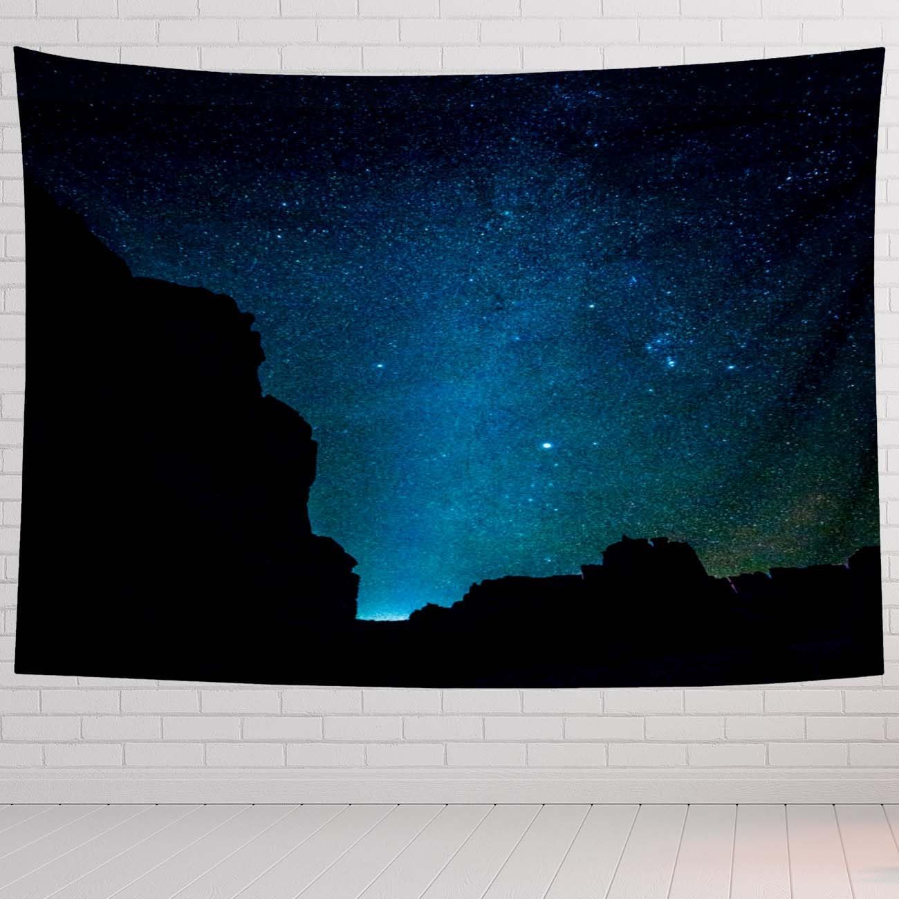 Galaxy Tapestry For Bedroom Milky Way The Starry Sky Over The Mountains In The Arches National Park Utah Tapestries Wall Hanging For Living Room Dorm Office 80×60 In