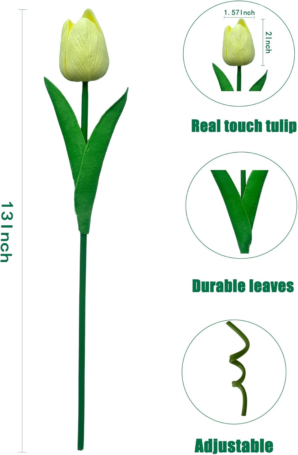 15pcs Artificial Tulips Flowers Real Touch Latex Bouquet Fake Tulips for Office Wedding Party Home Kitchen Garden Decoration